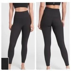Athleta Elation Rib Tight Black High Rise Leggings Size Small